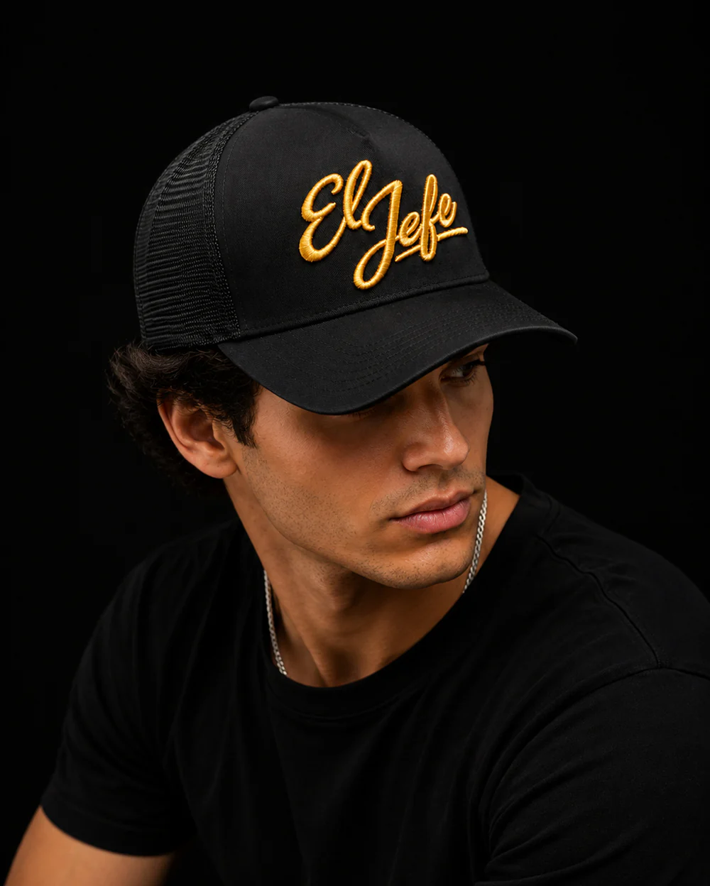 El Jefe Black Trucker Cap – Premium Unisex Cartel Cap for True Bosses - Image 3