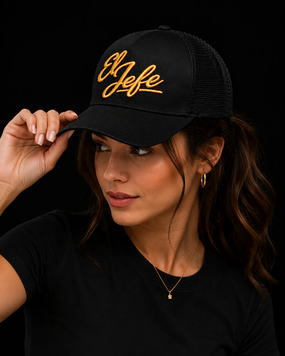 El Jefe Black Trucker Cap – Premium Unisex Cartel Cap for True Bosses - Image 7